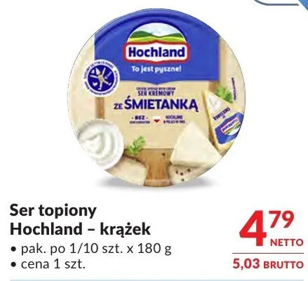 Ser topiony Hochland - krążek promocja w Makro