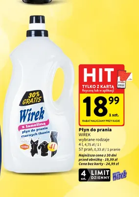 Płyn do prania Wirek promocja w Intermarche