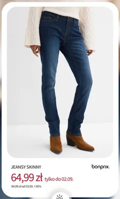 Jeansy skinny Bonprix promocja w bonprix