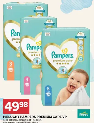 Pieluchy jednorazowe Pampers Premium Care rozmiar 3 promocja w Stokrotka