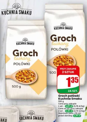Groch łuskany połówki Kuchnia Smaku promocja w Dino