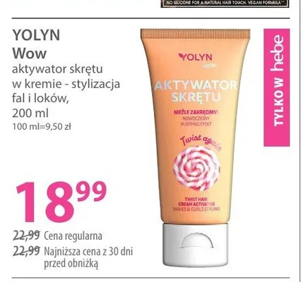 Aktywator skrętu w kremie Yolyn Wow promocja w Hebe