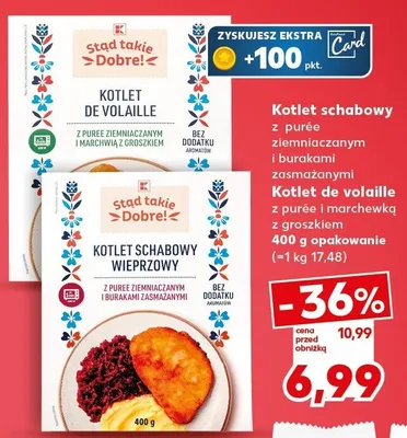 Kotlet schabowy z puree ziemniaczanym i burakami zasmażanymi promocja w Kaufland