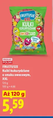 Kulki kukurydziane o smaku owocowym XXL Fruitusie promocja w Lidl