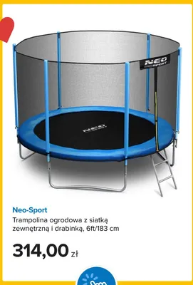 Trampolina ogrodowa Neo-Sport z siatką zewnętrzną i drabinką 183 cm promocja w Smyk