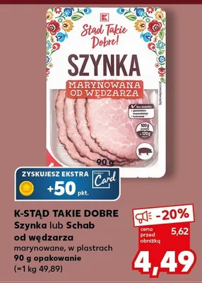 Szynka 50hab od wędzarza marynowana w blastrach promocja w Kaufland