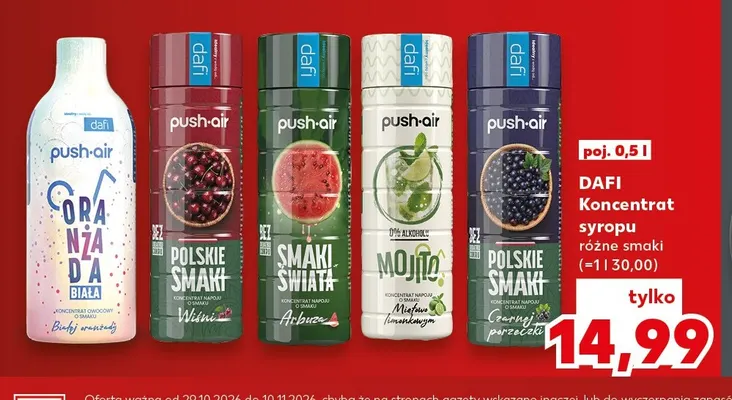 Koncentrat syropu push-air Polskie Smaki Wiśnia Dafi promocja w Kaufland
