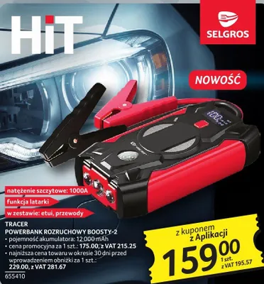 Powerbank rozruchowy Boosty-2 Tracer promocja w Selgros