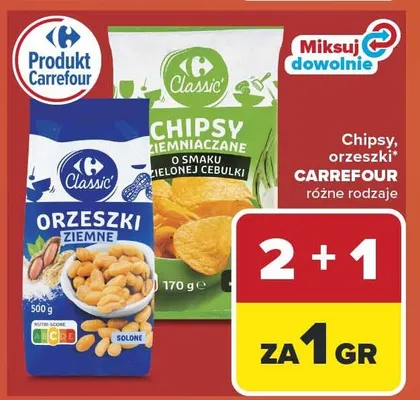 Orzeszki ziemne solone Carrefour Classic promocja w Carrefour Market