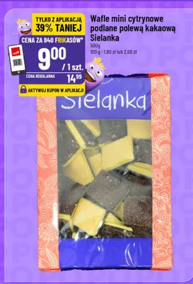 Wafle mini cytrynowe podlane polewą kakaową Sielanka promocja w POLOmarket