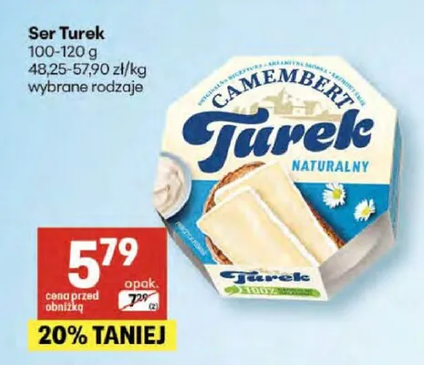 Ser Camembert Turek naturalny 100-120g promocja w Delikatesy Centrum