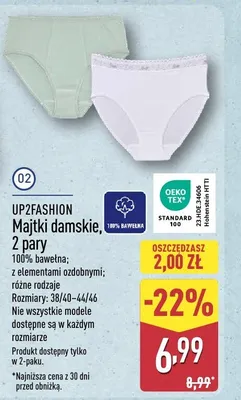 Majtki damskie, 2 pary promocja w Aldi