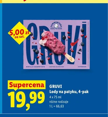 Lody na patyku Gruvi 4-pak promocja w Lidl