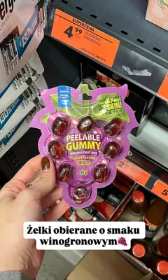 Żelki obierane Peelable Gummy o smaku winogronowym promocja w Biedronka