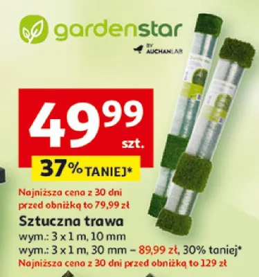 Sztuczna trawa Gardenstar 3x1m 30mm promocja w Auchan