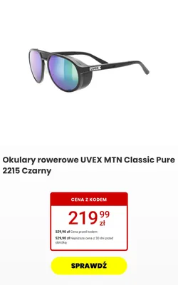 Okulary rowerowe UVEX MTN Classic Pure 2215 Czarny promocja w Media Expert