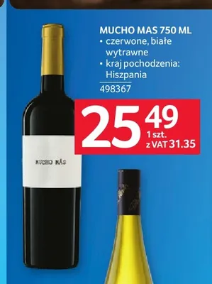 Wino białe Mucho Mas promocja w Selgros