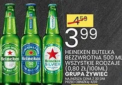 Piwo Heineken butelka niewymienna 500 ml różne rodzaje (0.80 zł/100ml) grupa Żywiec promocja w Wafelek