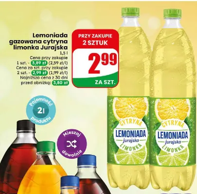 Lemoniada gazowana cytryna limonka Jurajska promocja w Dino