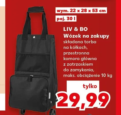 Wózek na zakupy Liv & Bo promocja w Kaufland