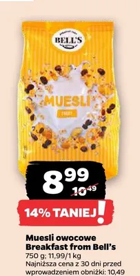 Muesli owocowe Breakfast from Bell's promocja w Netto