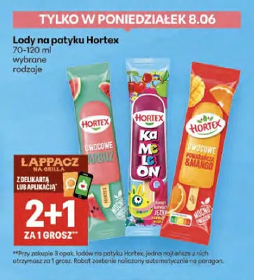 Lody na patyku Hortex Ka Me Le ON 70-120ml promocja w Delikatesy Centrum