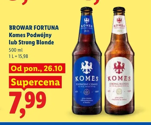 Piwo Komes Podwójny promocja w Lidl