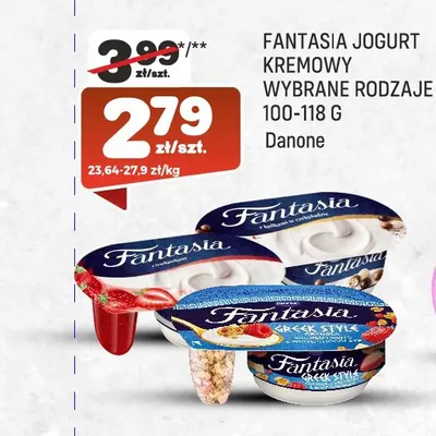 Jogurt kremowy Fantasia Danone promocja w Społem Praga