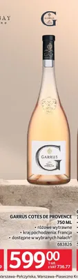 Wino Garrus Cotes de Provence różowe wytrawne Francja promocja w Selgros