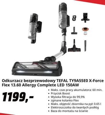 Odkurzacz bezprzewodowy Tefal X-Force Flex 13,60 Allergy Complete promocja w Media Markt