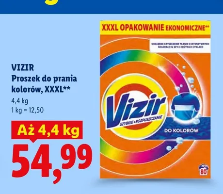 Proszek do prania kolorów XXXL Vizir promocja w Lidl