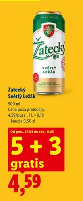 Piwo Žatecký Světlý Ležák promocja w Lidl