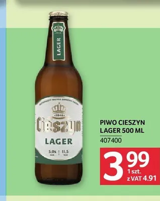 Piwo Cieszyn Lager promocja w Selgros