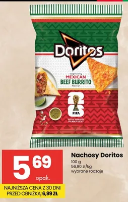 Nachosy Doritos Mexican Beef Burrito promocja w Delikatesy Centrum