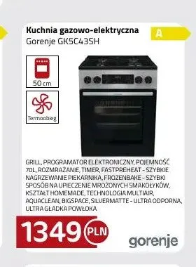 Kuchnia gazowo-elektryczna Gorenje GK5C43SH promocja w kakto.pl