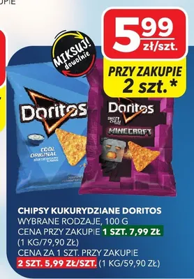 Chipsy kukurydziane wybrane rodzaje promocja w Top Market