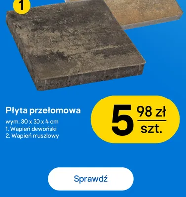 Płyta przełomowa Wapień dewoński promocja w Castorama