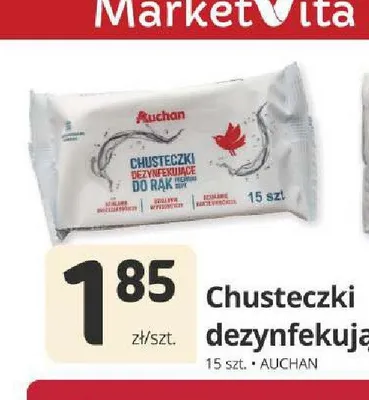 Chusteczki dezynfekujące Auchan promocja w Marketvita