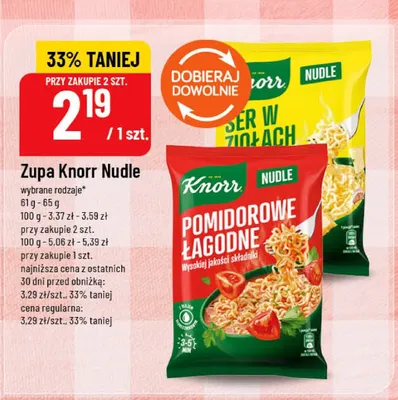 Zupa Knorr Nudle Pomidorowe łagodne promocja w POLOmarket