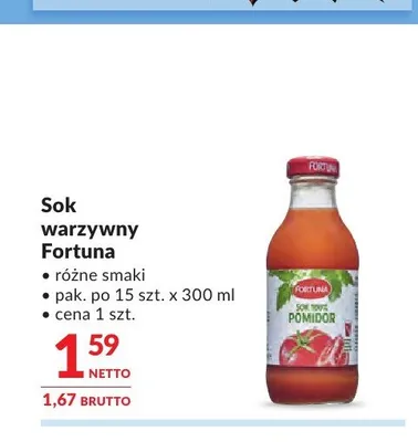 Sok warzywny Fortuna promocja w Makro