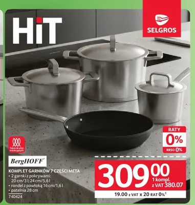 Komplet garnków 7 części Meta BergHOFF promocja w Selgros