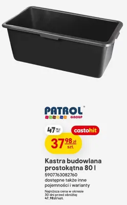 Kastra budowlana prostokątna 80 l promocja w Castorama
