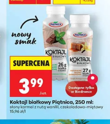 Koktajl białkowy Piątnica słony karmel z nutą wanilii promocja w Biedronka