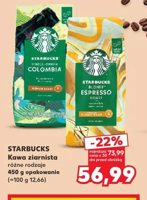Kawa ziarnista Starbucks Blonde Espresso Roast promocja w Kaufland