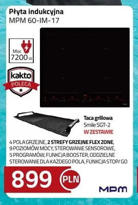 Płyta indukcyjna MPM 60-IM-17 z tacą grillową Smile SGT-2 promocja w kakto.pl