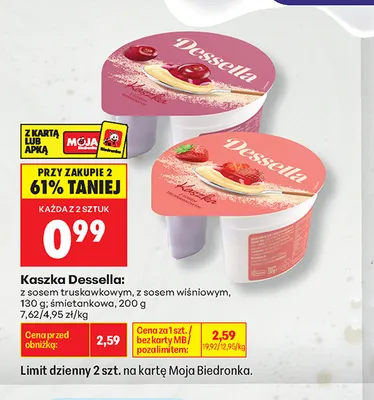 Kaszka śmietankowa Dessella promocja w Biedronka
