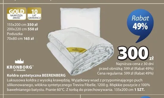 Kołdra syntetyczna BEERENBERG Kronborg promocja w Jysk