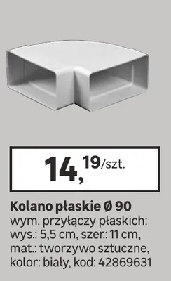 Kolano płaskie Ø 90 promocja w Leroy Merlin