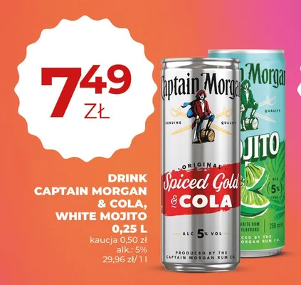 Drink Captain Morgan Spiced Gold & Cola promocja w Duży Ben