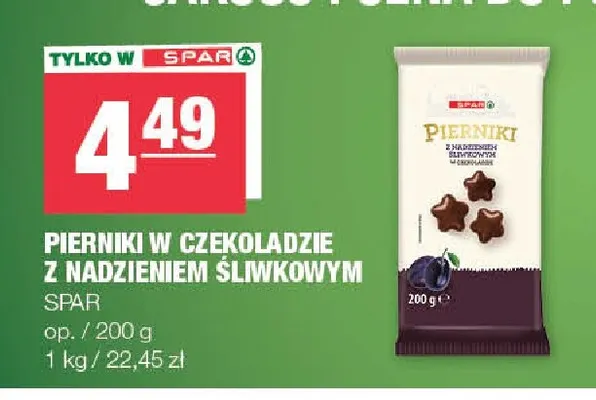 Pierniki w czekoladzie z nadzieniem śliwkowym SPAR promocja w SPAR